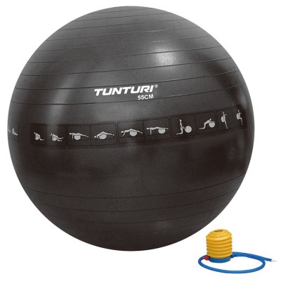 Gimnastikos kamuolys TUNTURI Antiburst Black, 55-90cm