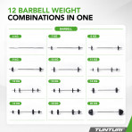 Svarmenų rinkinys TUNTURI Barbell/Dumbbell set, 20kg, Iron