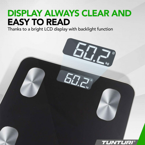 Svarstyklės TUNTURI SC30 SMART SCALE WITH APP