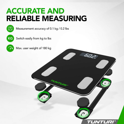 Svarstyklės TUNTURI SC30 SMART SCALE WITH APP