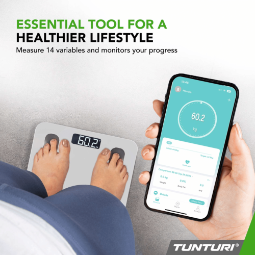 Svarstyklės TUNTURI SC30 SMART SCALE WITH APP