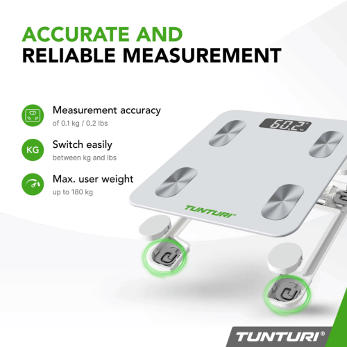 Svarstyklės TUNTURI SC30 SMART SCALE WITH APP