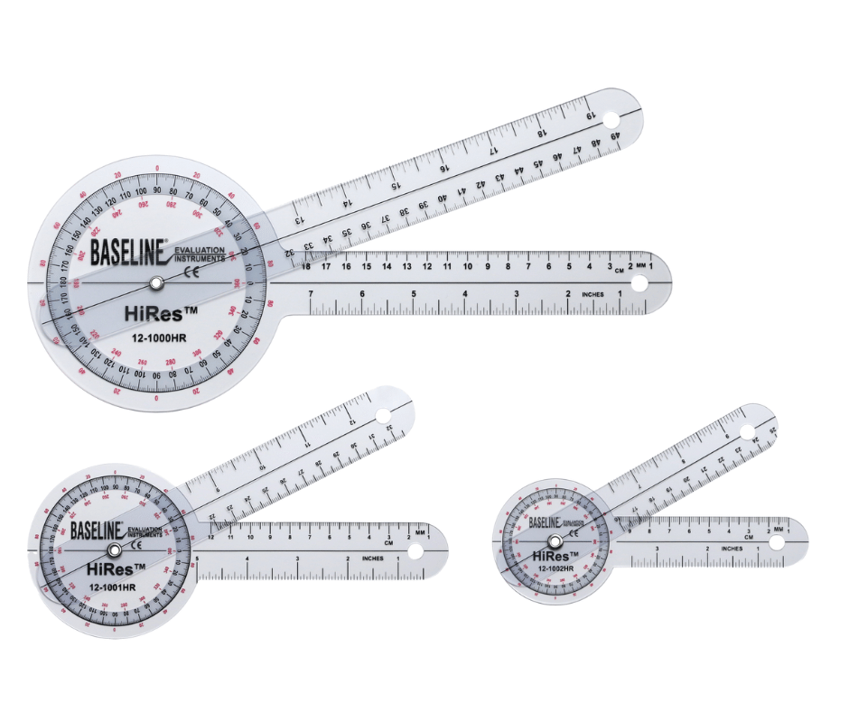Baseline Goniometer – Transparentes 360°-Winkelmesser, 15 Cm, Mit ISOM-Skala, Für Gelenkbeweglichkeitsmessung