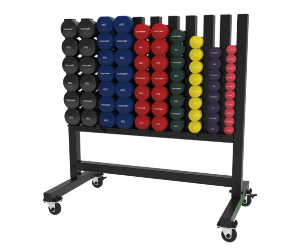 Neopreninių / vinilinių svarmenų stovas Tunturi Pro Neoprene/Vinyl Dumbbell Rack