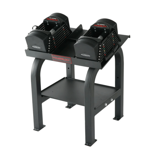 Reguliuojamo svorio svarmenys su stovu Powerblock PRO 50 Commercial Includes Stand (2,2–22,7 kg)