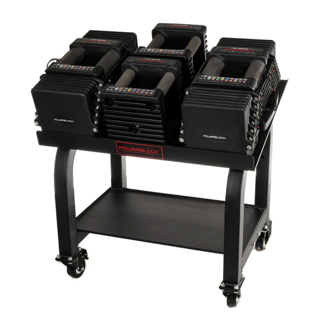 Reguliuojamo svorio svarmenys su stovu Powerblock PRO 125 Commercial Includes Stand (2,2–56,7 kg)