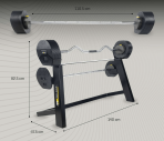 Grifų su stovu rinkinys MX Select MX100 Barbell System & Stand 12,7 - 45,3 kg Black