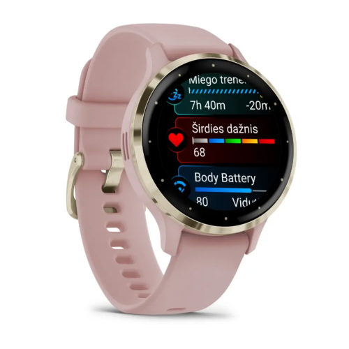 Laikrodis GARMIN Venu 3S, pilkai rausvos spalvos