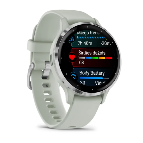 Laikrodis GARMIN Venu 3S, žaliai pilkos spalvos