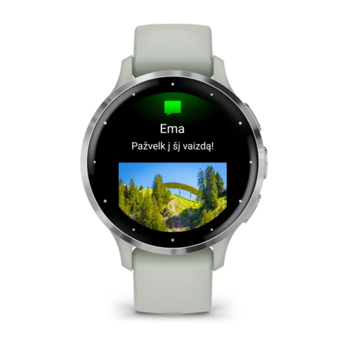 Laikrodis GARMIN Venu 3S, žaliai pilkos spalvos