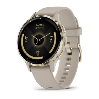 Laikrodis GARMIN Venu 3S, šviesaus aukso spalvos