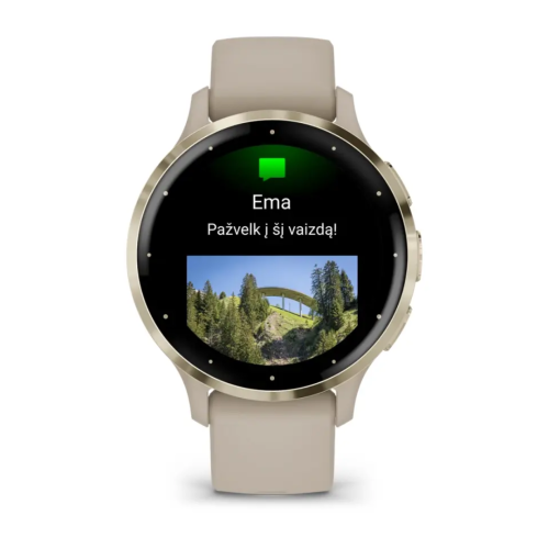 Laikrodis GARMIN Venu 3S, šviesaus aukso spalvos
