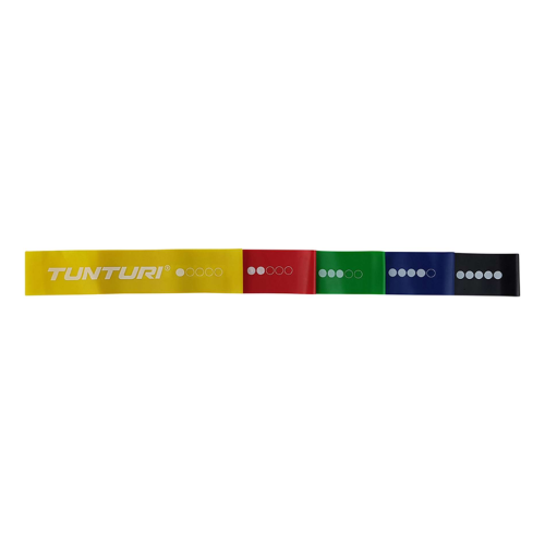 Elastinių pasipriešinimo juostų rinkinys TUNTURI Mini Resistance Band Set, 5 vnt.