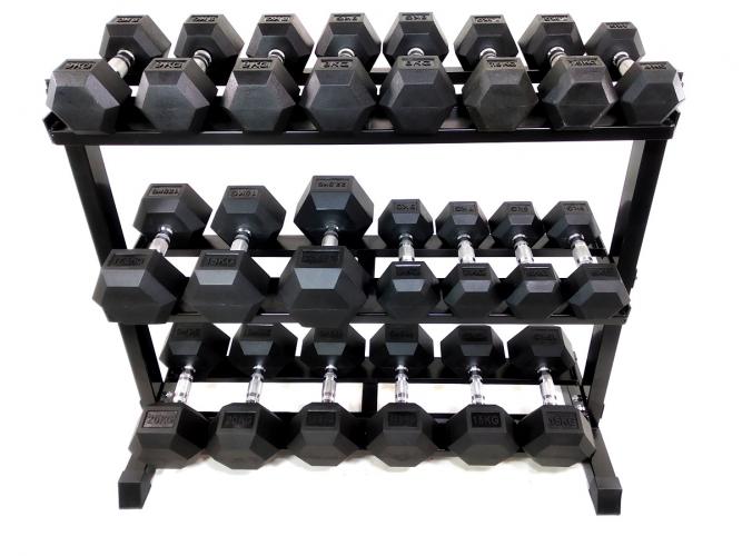 Šešiakampių hantelių rinkinys STRONGMAN (2x12,5-35kg)