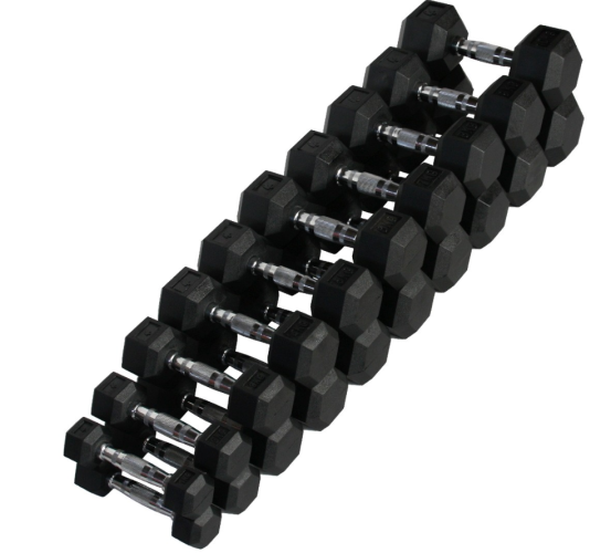 Šešiakampių hantelių rinkinys STRONGMAN (2x1-10kg)