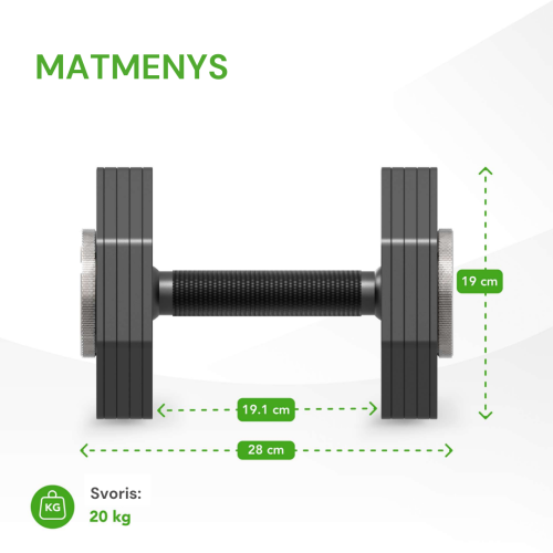 Reguliuojamo svorio svarmuo / hantelis Tunturi Rapid Adjustable Dumbbell 20 kg