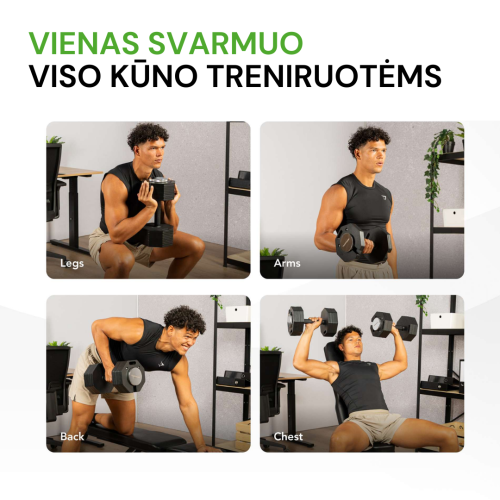 Reguliuojamo svorio svarmuo / hantelis Tunturi Rapid Adjustable Dumbbell 20 kg