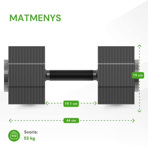 Reguliuojamo svorio svarmuo / hantelis Tunturi Rapid Adjustable Dumbbell 53 kg