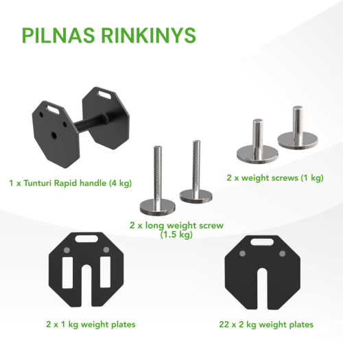 Reguliuojamo svorio svarmuo / hantelis Tunturi Rapid Adjustable Dumbbell 53 kg