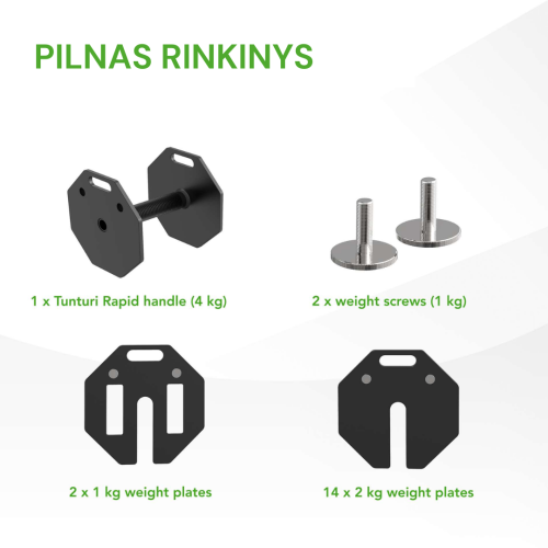 Reguliuojamo svorio svarmuo / hantelis Tunturi Rapid Adjustable Dumbbell 36 kg