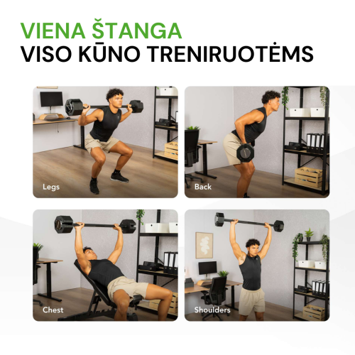 Reguliuojamo svorio štanga Tunturi Rapid Adjustable Barbell 59 kg