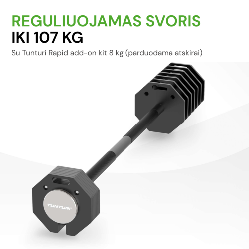 Reguliuojamo svorio štanga Tunturi Rapid Adjustable Barbell 11 kg