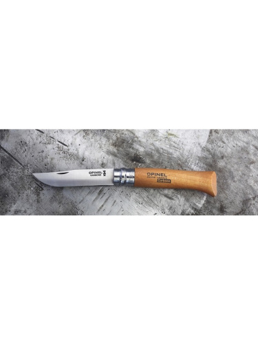 Opinel Nr.8 žvejybinis plieninis peilis su bukų rankena
