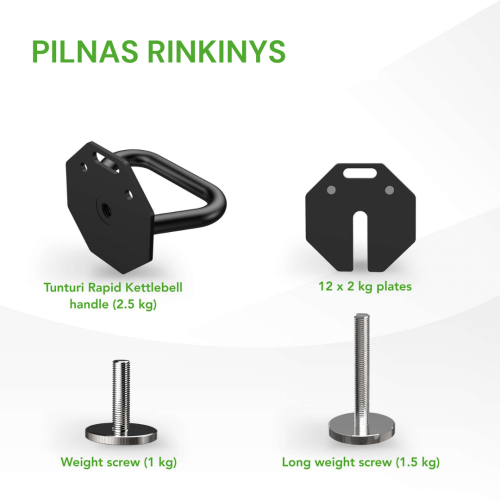 Reguliuojamo svorio svarstis Tunturi Rapid Adjustable Kettlebell Handle 28 kg