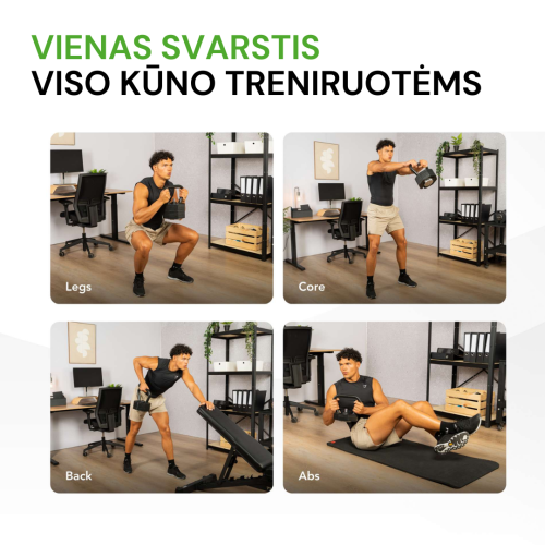 Reguliuojamo svorio svarstis Tunturi Rapid Adjustable Kettlebell Handle 28 kg