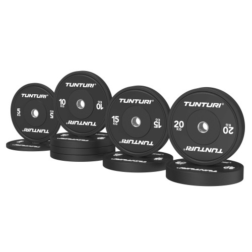 Svarmenų rinkinys TUNTURI Platinum Bumper Plate Black, 120 kg