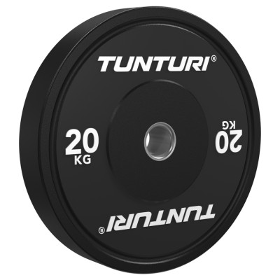 Svarmenys TUNTURI Platinum Bumper Plate Black (5–25 kg) (Svoris: 20 kg)