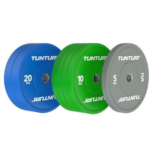Svarmenų rinkinys TUNTURI Platinum Bumper Plate Colour, 90 kg