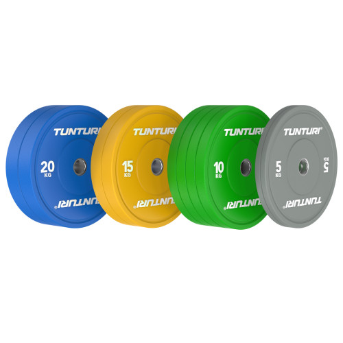 Svarmenų rinkinys TUNTURI Platinum Bumper Plate Colour, 120 kg