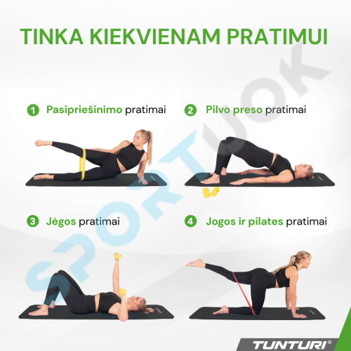 Fitneso kilimėlis TUNTURI NBR Fitness Mat be krepšio