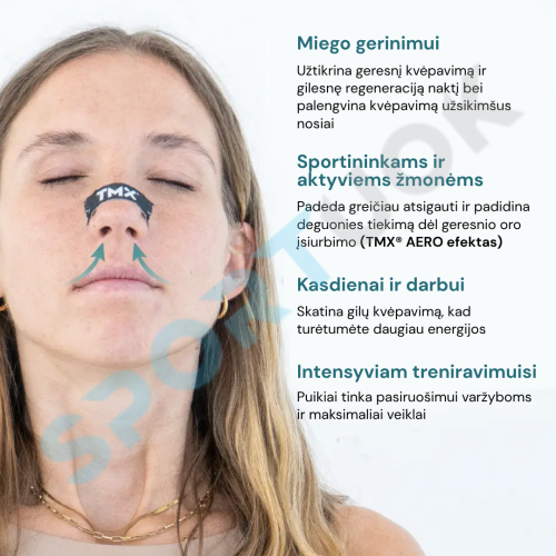 Nosies juostelė efektyvesniam kvėpavimui TMX AERO Nose Strip