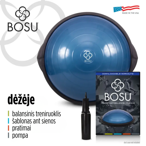 Pusiausvyros platforma / balansinis kamuolys BOSU® Sport Balance Trainer 50 cm (mėlyna + juoda)