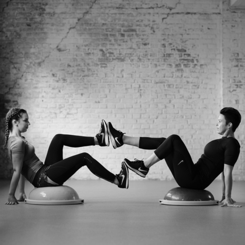 Pusiausvyros platforma / balansinis kamuolys BOSU® Sport Balance Trainer 50 cm (rožinė + geltona)
