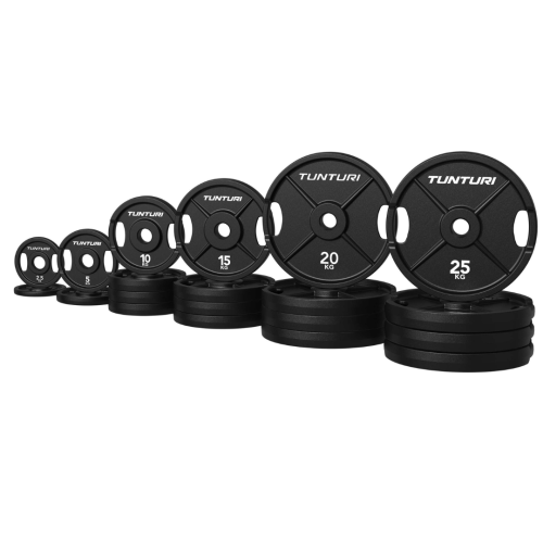 Olimpinių ketaus svarmenų rinkinys TUNTURI Platinum 295 kg
