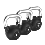 Gumuotų svarsčių rinkinys Tunturi Platinum Rubber Kettlebell 12–20 kg