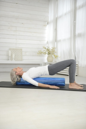 SISSEL® Pilates Roller Pro Soft volas, 90 cm, margai mėlynas