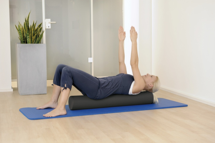 SISSEL® Pilates Roller Pro volas, 90 cm, pilkas
