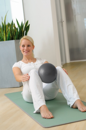 SISSEL® Pilates Soft kamuolys, 26 cm, pilkas