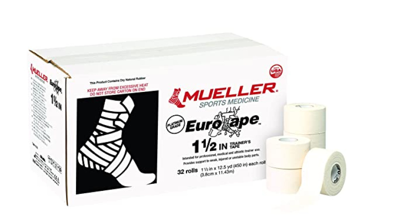 MUELLER® Eurotape  Platinum sportinis teipas, baltas,  3.8 cm X 11,43 m