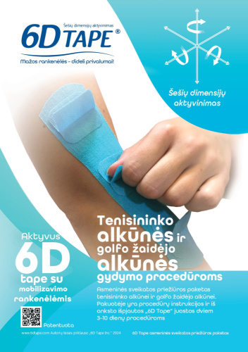 6D teipas epikondilitui, (6 vnt) su liet metodine medžiaga