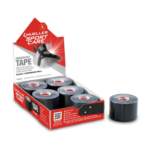 Mueller® kineziologinis teipas, juodas, 5 cm x 5 m