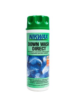 Pūkinių drabužių/miegmaišių skalbiklis Nikwax DOWN WASH DIRECT 300 ml