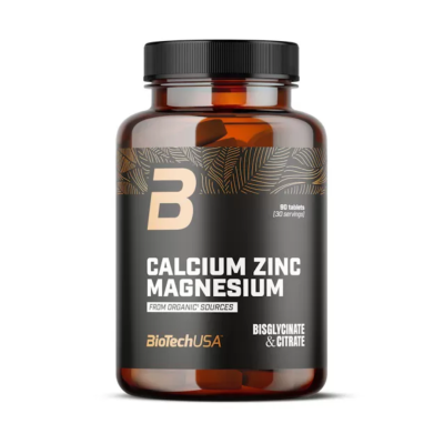 Mineralų kompleksas „BioTech Calcium Zinc Magnesium from organic sources“, 90 tabl.