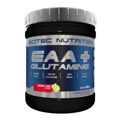 Aminorūgščių kompleksas „Scitec EAA + Glutamine“, 300 g, vyšnių ir citrinos skonio