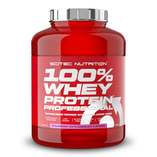 Išrūgų baltymai „Scitec 100% Whey Protein Professional“, 920 g, braškių ir baltojo šokolado skonio