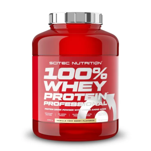 Išrūgų baltymai „Scitec 100% Whey Protein Professional“, 2350 g, vanilės ir įvairių uogų skonio 